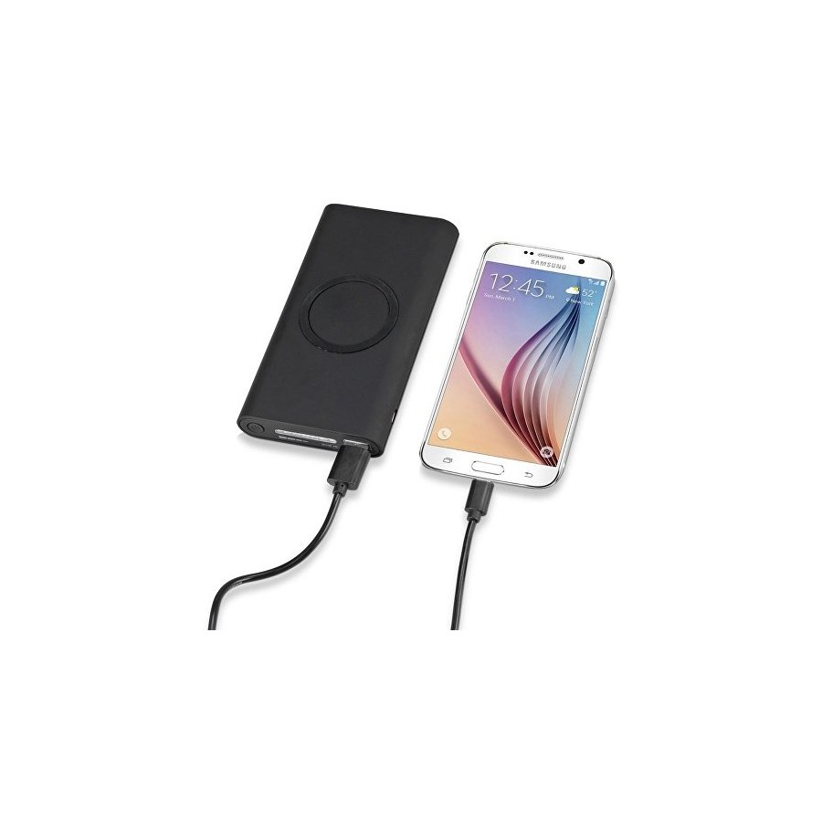 Портативный набор с беспроводным зарядным устройством (power bank) Force,  8000 mAh под нанесение логотипа